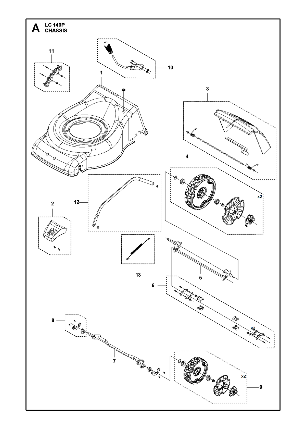 Husqvarna 599349371 onderdelentekening - positie 2