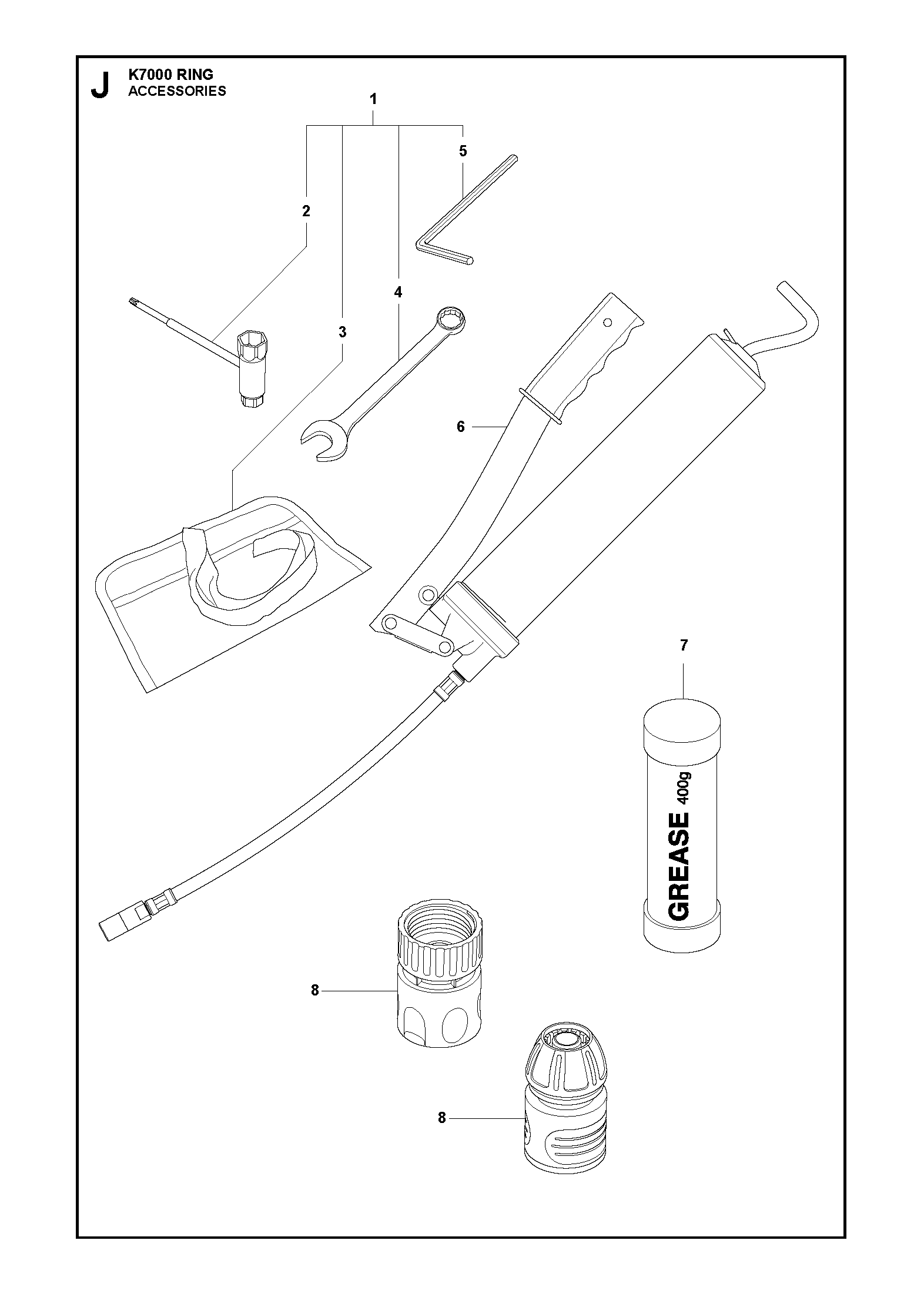 Husqvarna 506363804 onderdelentekening - positie 1