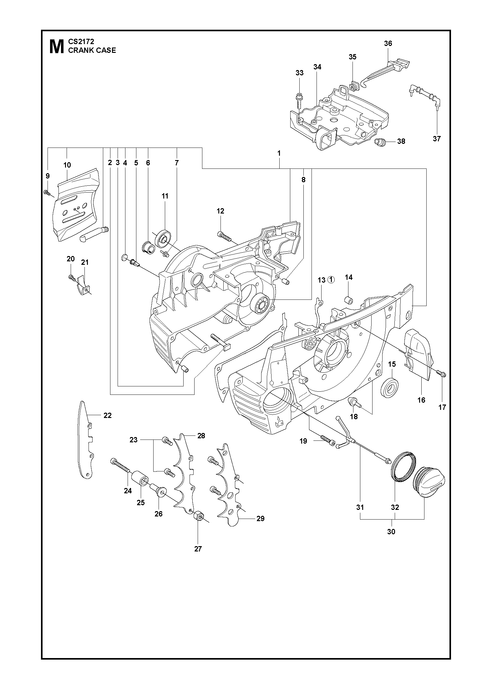 Husqvarna 503626820 onderdelentekening - positie 1