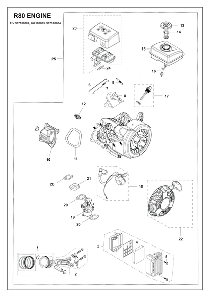 Husqvarna 546490001 onderdelentekening - positie 1