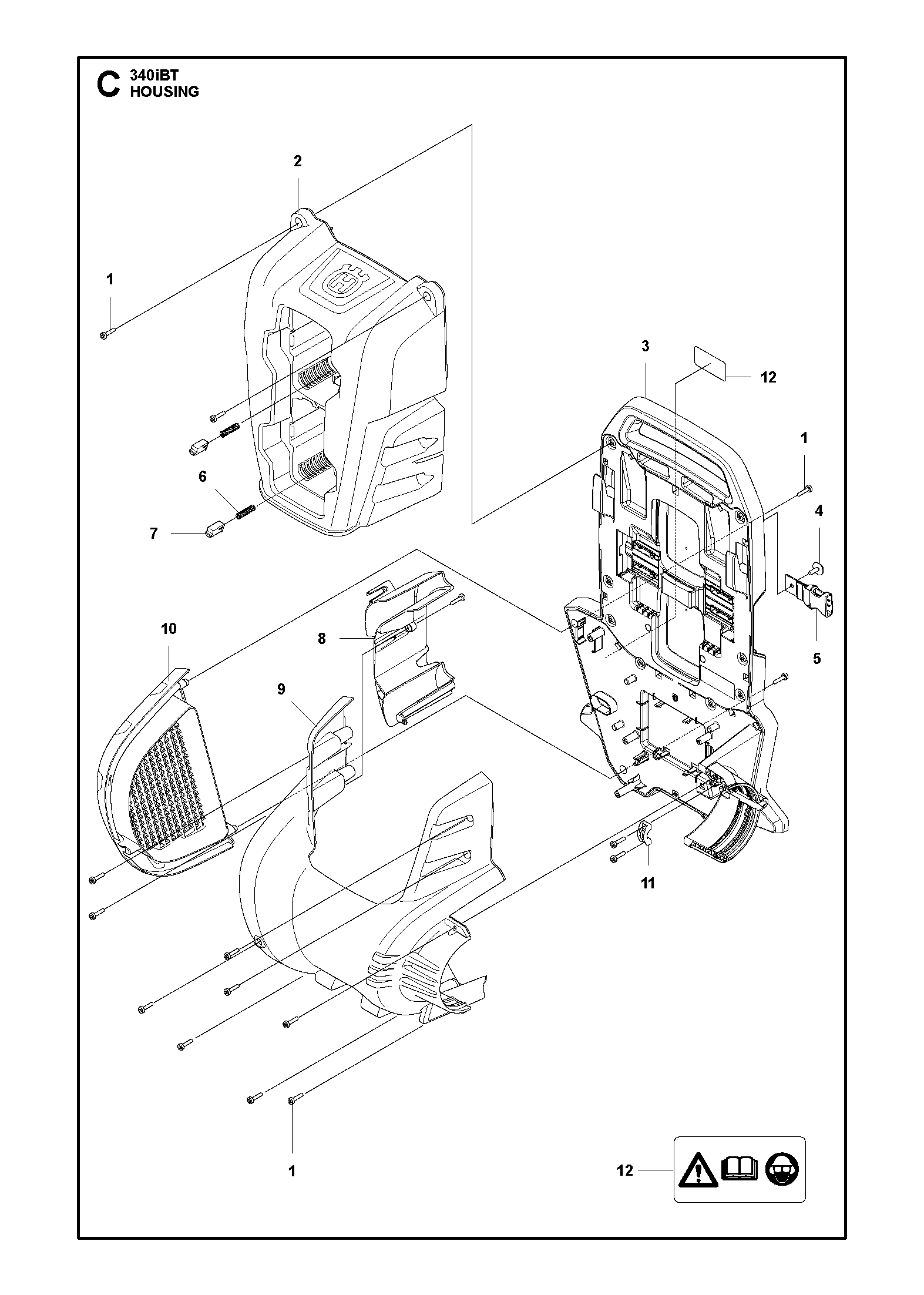 Husqvarna 503709701 onderdelentekening - positie 12