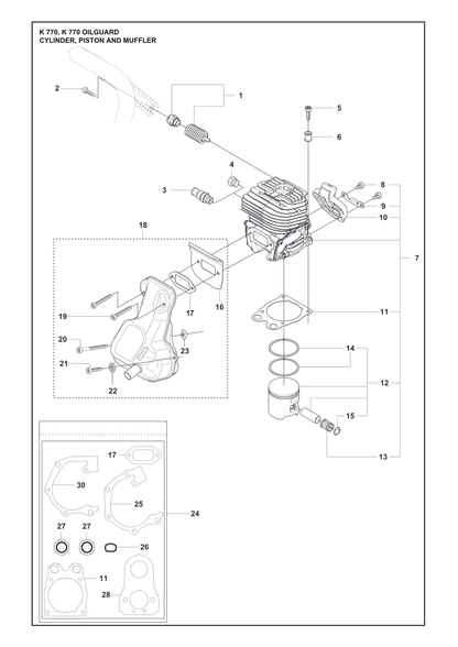 Husqvarna 579744202 onderdelentekening - positie 1
