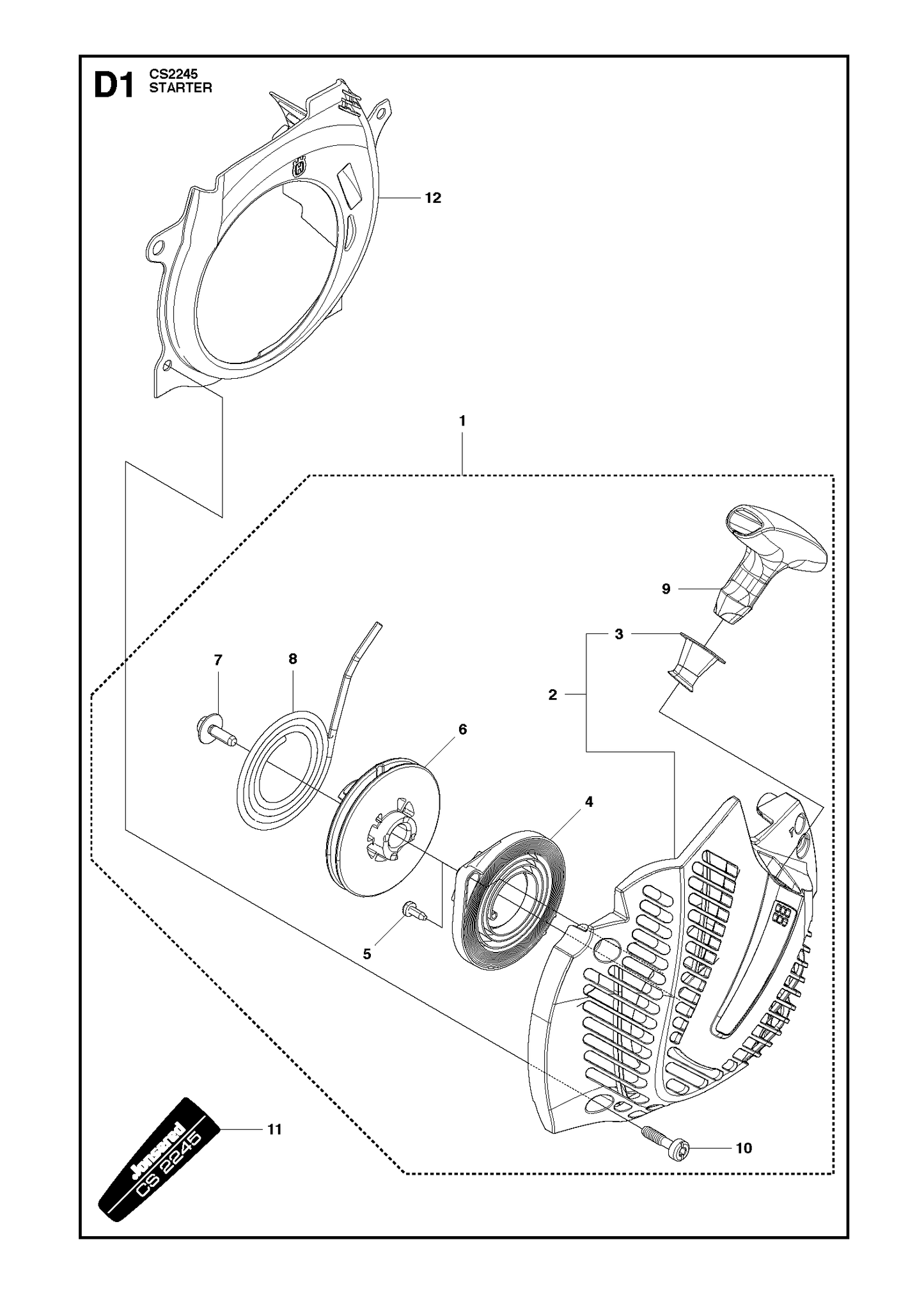 Husqvarna 502300701 onderdelentekening - positie 2