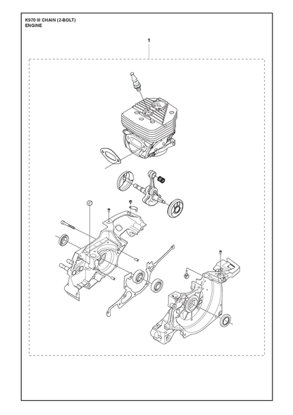 Husqvarna 588487519 onderdelentekening - positie 1