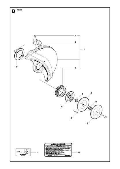 Husqvarna 506340546 onderdelentekening - positie 1