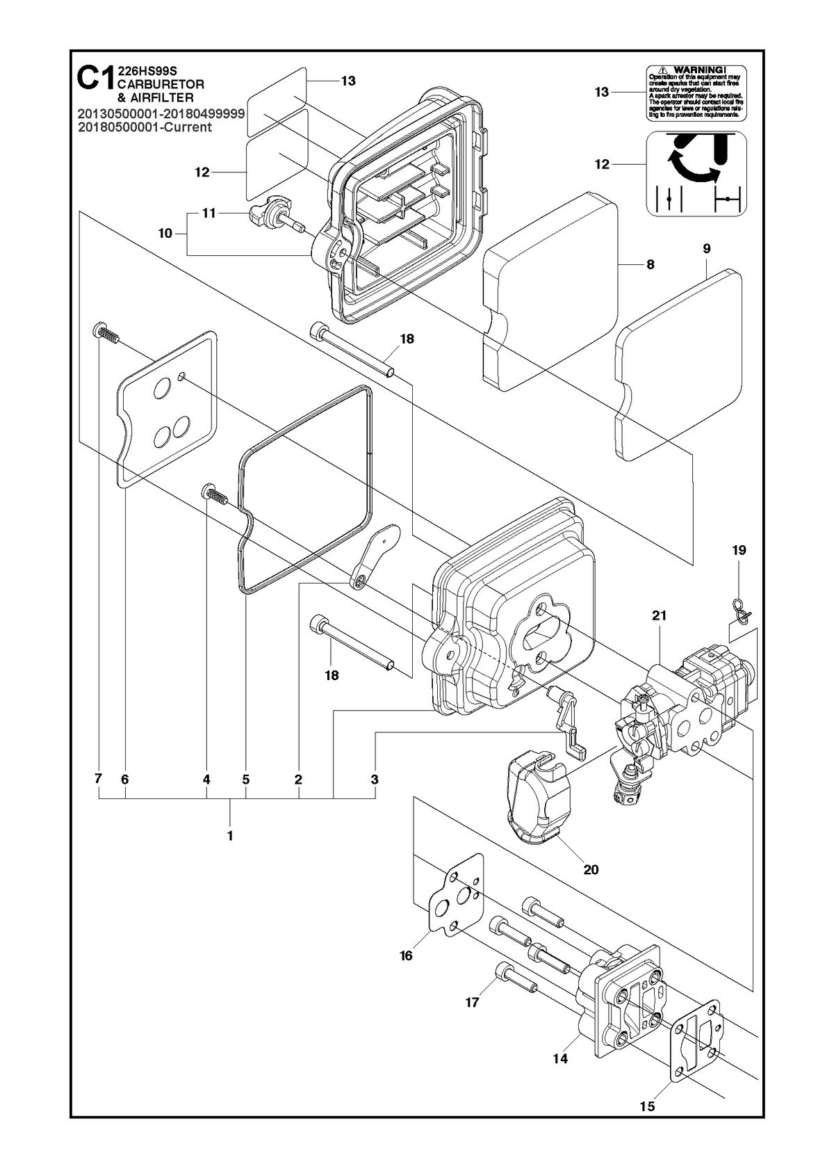 Husqvarna 523071501 onderdelentekening - positie 21