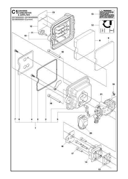 Husqvarna 523071501 onderdelentekening - positie 21