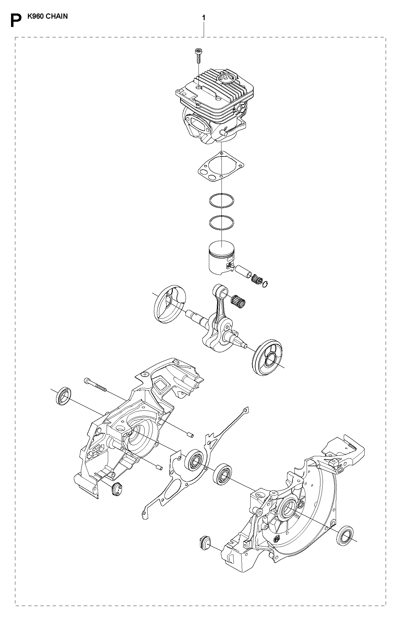 Husqvarna 504887302 onderdelentekening - positie 1
