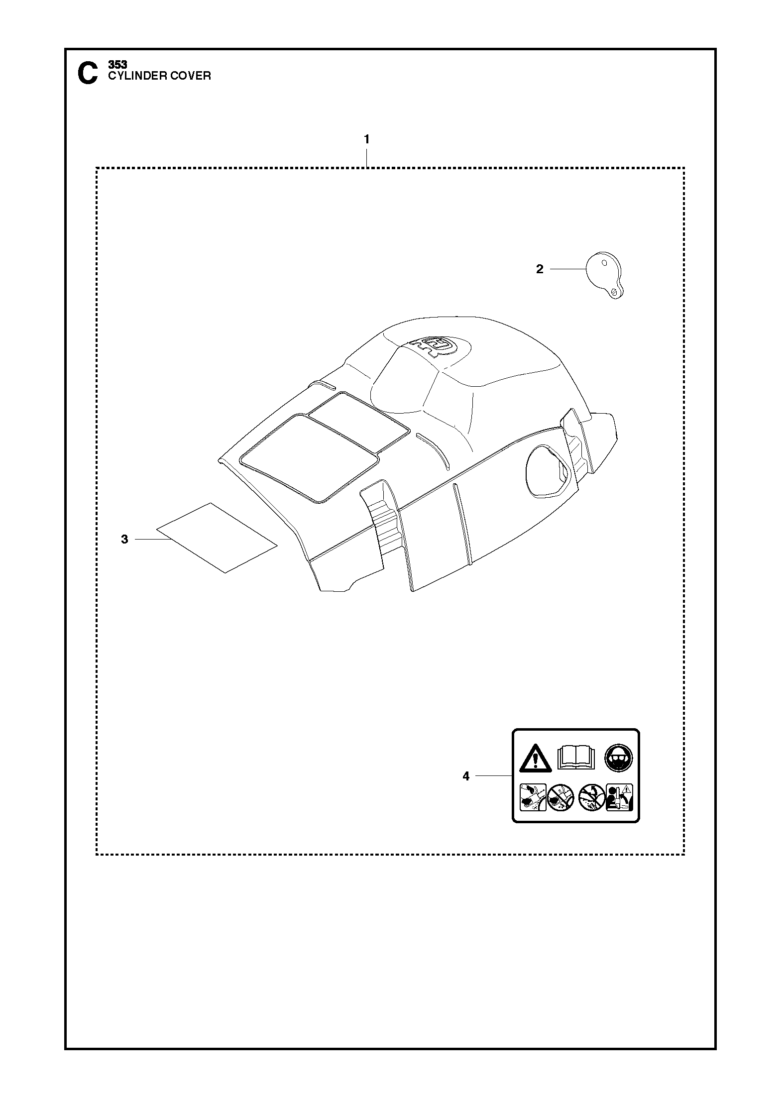 Husqvarna 504054301 onderdelentekening - positie 1