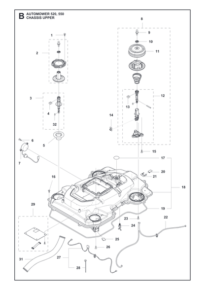 Husqvarna 900238708 onderdelentekening - positie 28