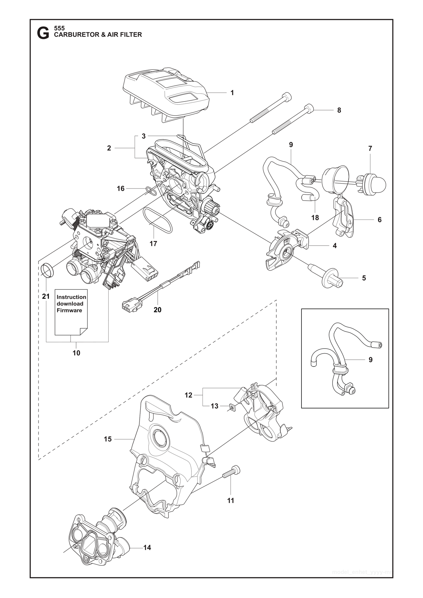 Husqvarna 505126304 onderdelentekening - positie 1