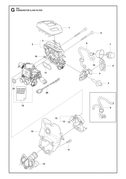 Husqvarna 505126304 onderdelentekening - positie 1