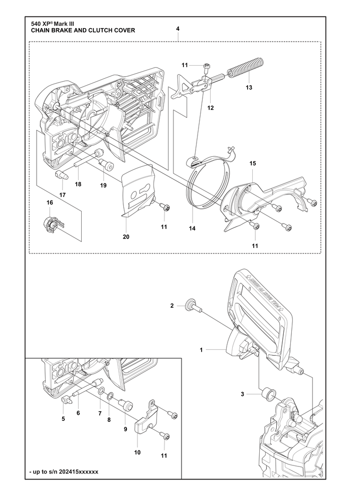 Husqvarna 599822201 onderdelentekening - positie 1