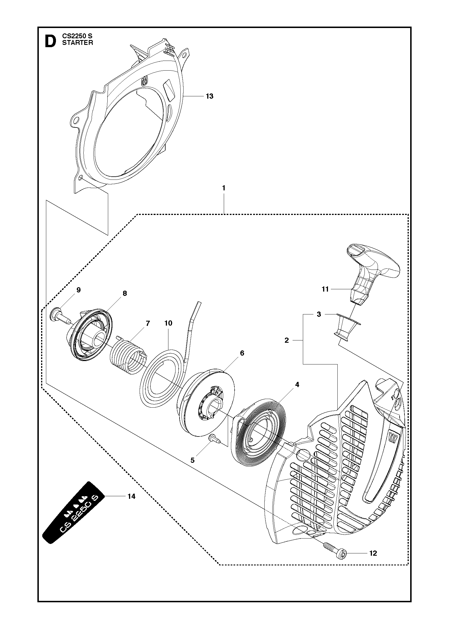Husqvarna 505402802 onderdelentekening - positie 14