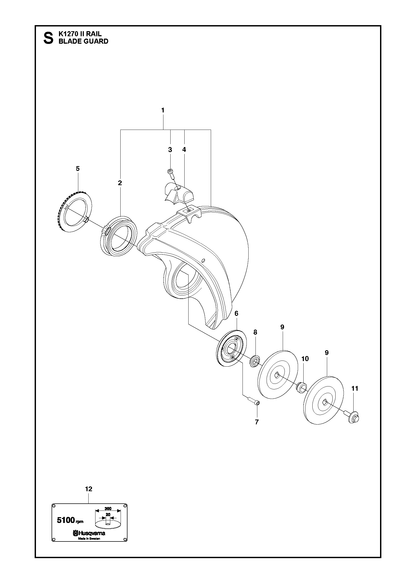 Husqvarna 506379625 onderdelentekening - positie 10