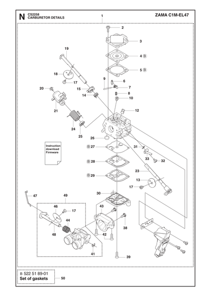 Husqvarna 501463304 onderdelentekening - positie 1