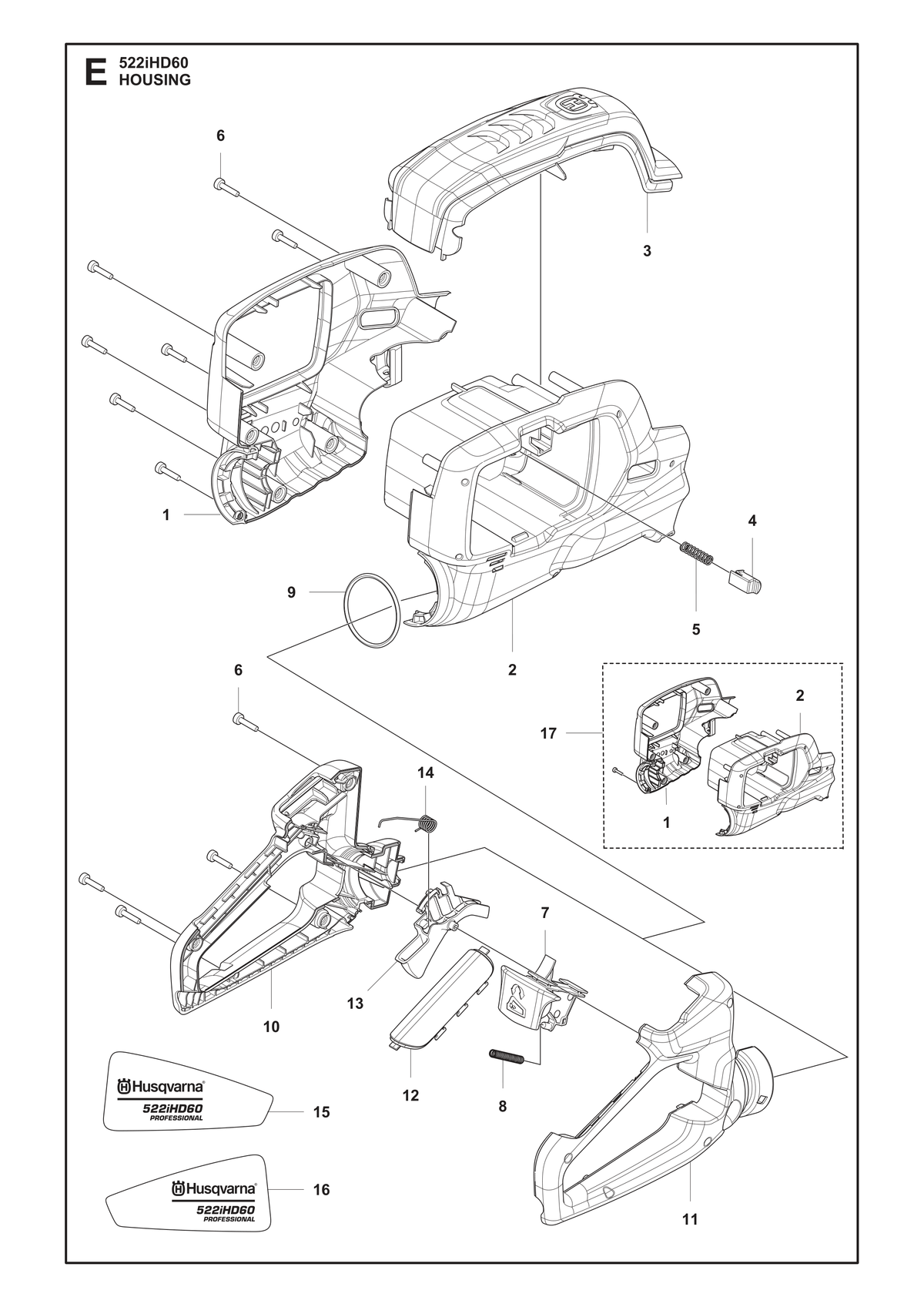 Husqvarna 598637901 onderdelentekening - positie 12
