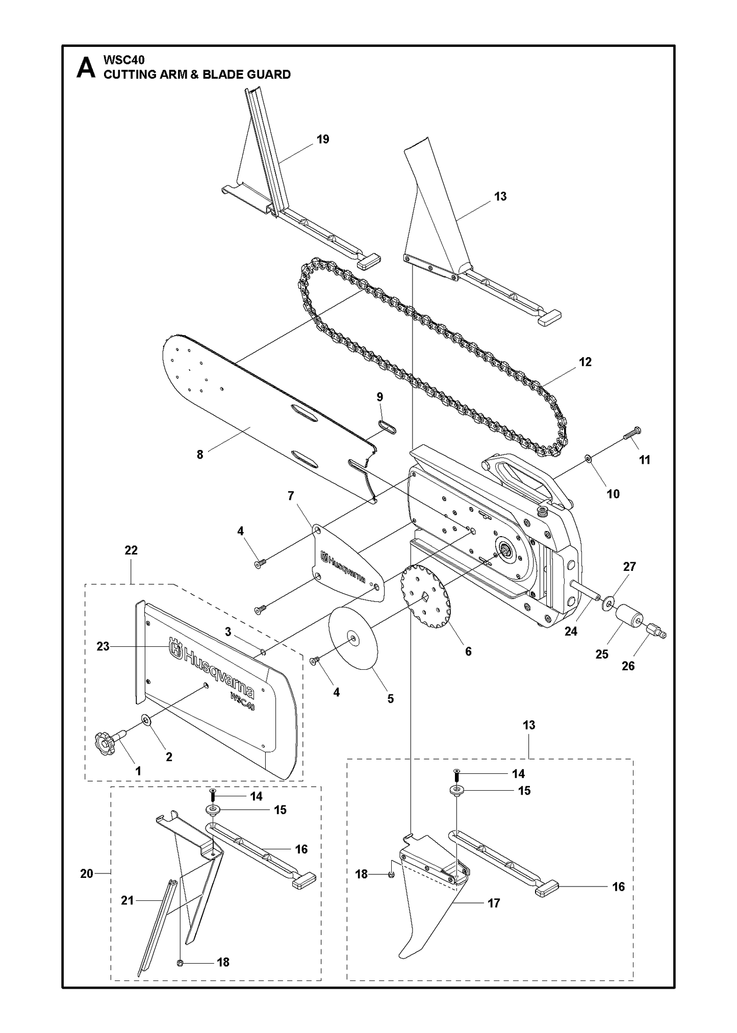 Husqvarna 504029914 onderdelentekening - positie 23