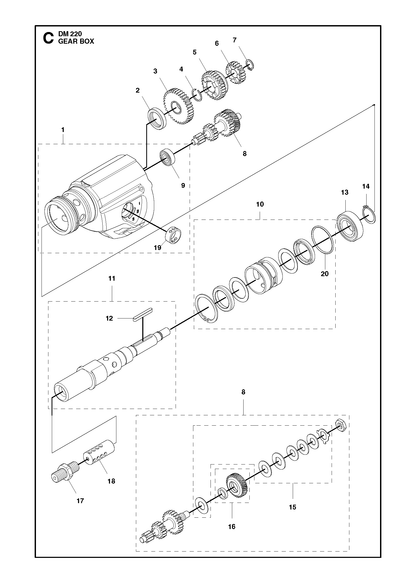 Husqvarna 504571103 onderdelentekening - positie 16