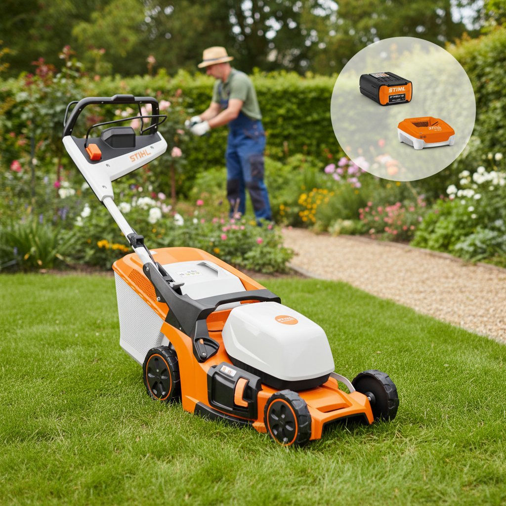 STIHL RMA 448.3 PV Accu Grasmaaier met AP 300 S accu en AL 301 lader
