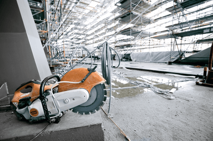 STIHL TS 420 Benzine Doorslijper + 2× AgroTech TURBO Diamant Doorslijpschijf 350 mm (set)